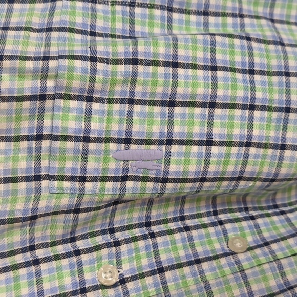Johnnie-O Plaid Linen Blend Button Up Shirt - Picture 3 of 9